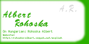 albert rohoska business card